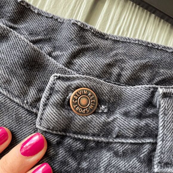VTG 90s Calvin Klein Black Jeans USA High Rise Straight Leg Mom 10/12 - Picture 7 of 10